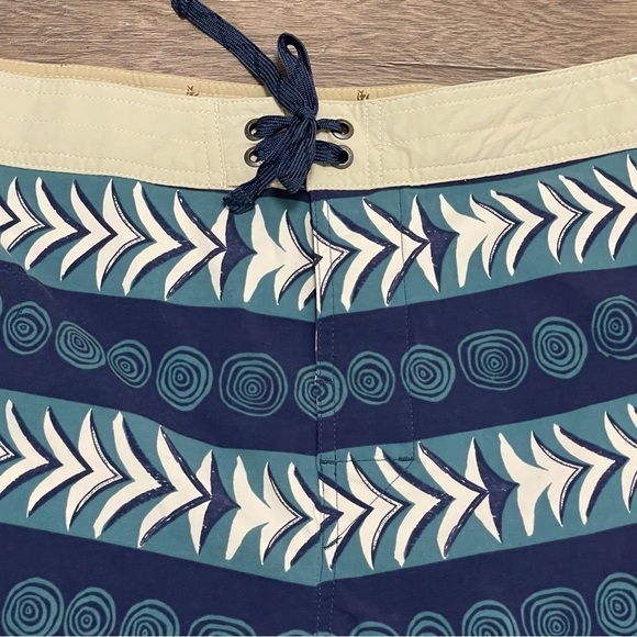 Patagonia Men Swim Trunks Stretch Wavefarer Board Shorts Tree Rings Blue Sz 40 - Picture 3 of 8
